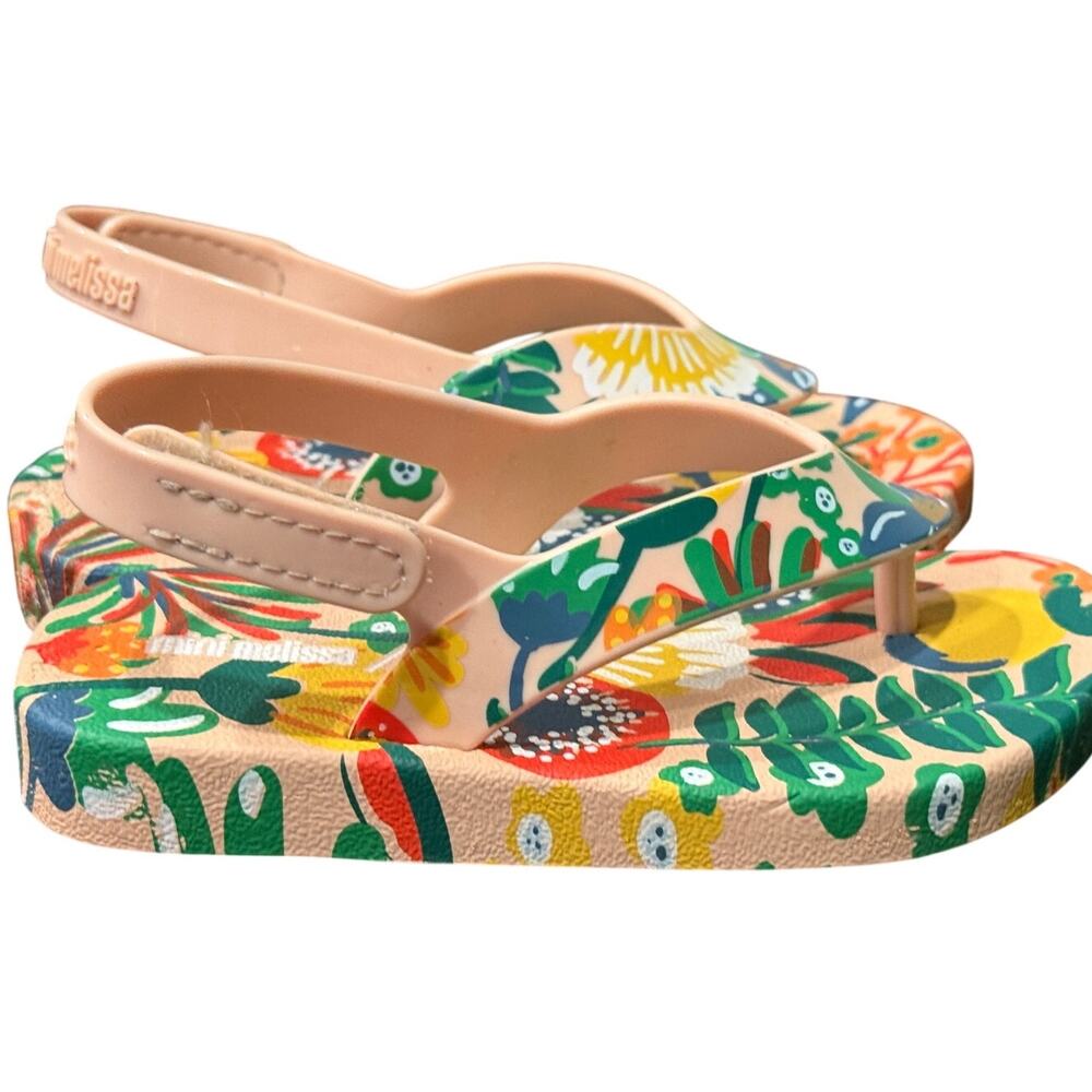 Mini Melissa x Ipanema Tropical Floral Flip Flops Toddler Size 7